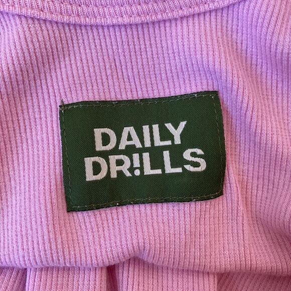 Daily Drills Logo Ribbed Tank Pink - Picture 7 of 8
